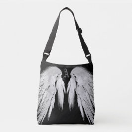 ANGEL WINGS Black Custom Monogram Crossbody Tas