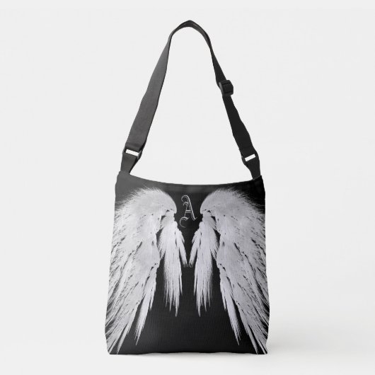 ANGEL WINGS Black Custom Monogram Crossbody Tas (Voorkant)