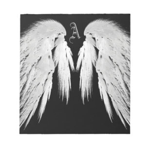 ANGEL WINGS Black Custom Monogram Notitieblok