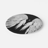 ANGEL WINGS Black Custom Monogram Papieren Bordje (Gekanteld)