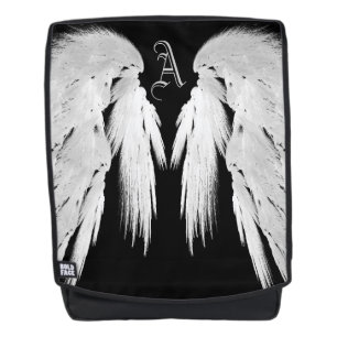 ANGEL WINGS Black Custom Monogram Rugtassen
