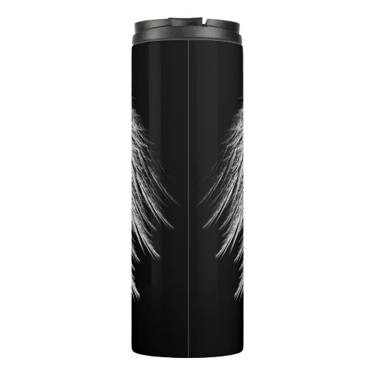 ANGEL WINGS Black Custom Name Thermosbeker (Achterkant)