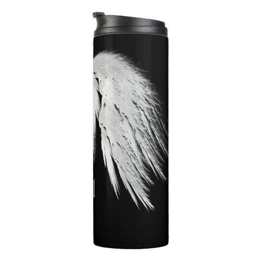 ANGEL WINGS Black Custom Name Thermosbeker (Geroteerd rechts)