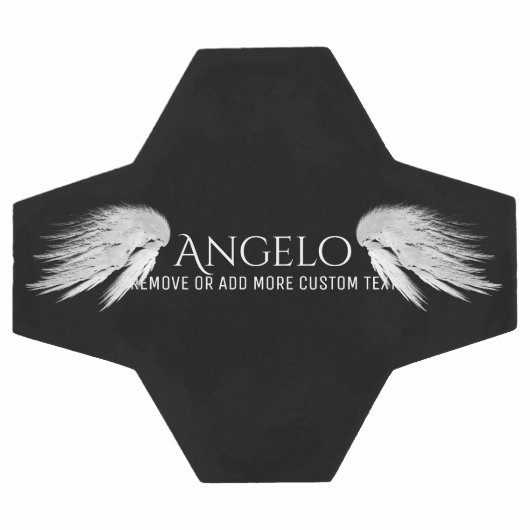 ANGEL WINGS Black Custom Name Voetbal (Enkel)