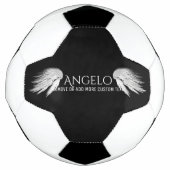 ANGEL WINGS Black Custom Name Voetbal (Voorkant)