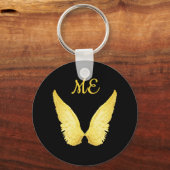 Angel wings Black Gold monogram Sleutelhanger (Voorkant)