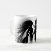 ANGEL WINGS Black Grey Monogram Koffiemok (Voorkant links)