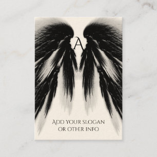 ANGEL WINGS Black Grey Monogram Visitekaartje