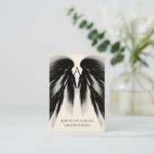 ANGEL WINGS Black Grey Monogram Visitekaartje (Staand voorkant)