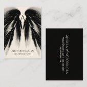 ANGEL WINGS Black Grey Monogram Visitekaartje (Voorkant / Achterkant)