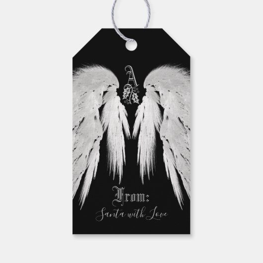 ANGEL WINGS Black Heavenly Holly Monogram Cadeaulabel (Achterkant)