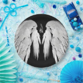 ANGEL WINGS Black Heavenly Holly Monogram Papieren Bordje (Feest)
