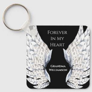 Angel Wings Black Memorial Foto Sleutelhanger