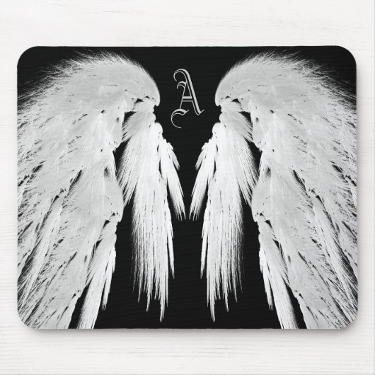 ANGEL WINGS Black Monogram Muismat (Voorkant)