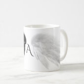ANGEL WINGS Black + White Monogram Koffiemok (Voorkant rechts)