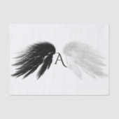 ANGEL WINGS Black + White Monogram Tissuepapier (Voorkant)