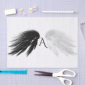 ANGEL WINGS Black + White Monogram Tissuepapier (Craft)