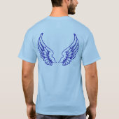Angel Wings (Blauw) Voor- en Achterzijde T-shirt (Achterkant)