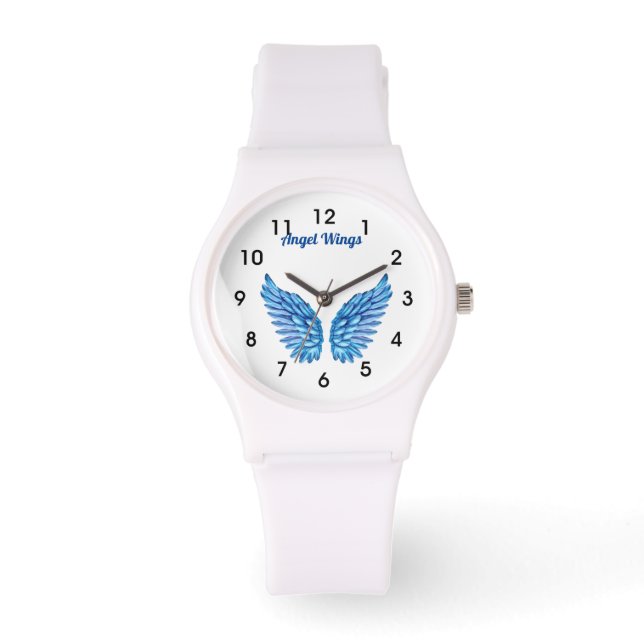 Angel Wings Blue Watch Horloge (Voorkant)