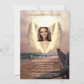 Angel Wings Boat Sunset Foto Viering van het Leven Kaart (Voorkant)