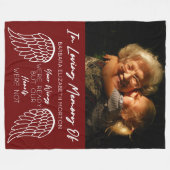 Angel Wings Bourgondië Custom Foto Memorial Gift Fleece Deken (Voorkant (Horizontaal))