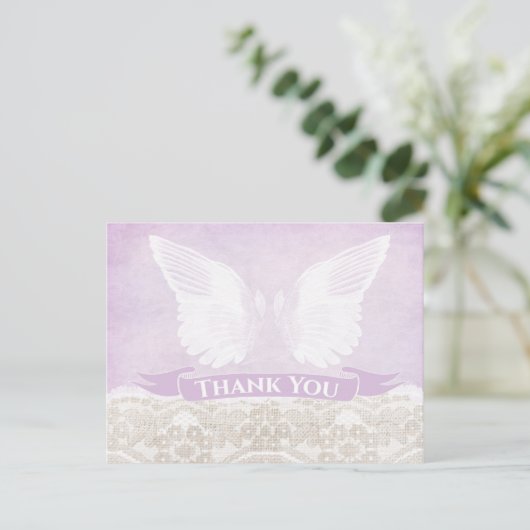 Angel Wings briefkaart, Angel Dank u opmerking Briefkaart (Staand voorkant)