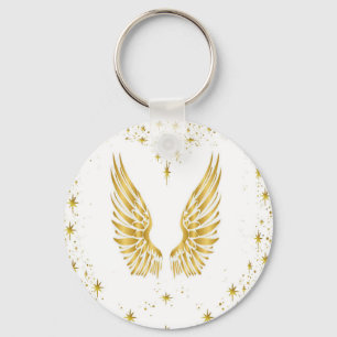 Angel Wings Button Key Sleutelhanger