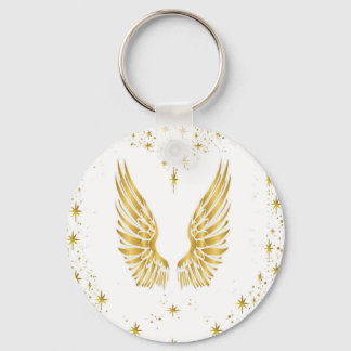 Angel Wings Button Key Sleutelhanger