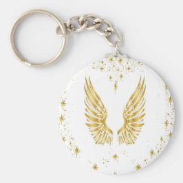 Angel Wings Button Key Sleutelhanger