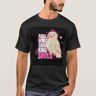 Angel Wings Carry Kind Soul Vogel met Hart Brant T-shirt