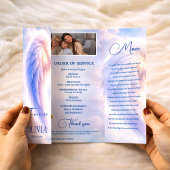 Angel Wings Celebration of Life Funeral Program Flyer