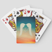 Angel Wings Celestial Sunset Monogram Pokerkaarten (Achterkant)