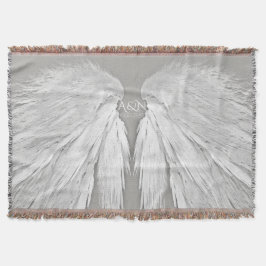 ANGEL WINGS Couple's Initialen Elegant Grey Deken