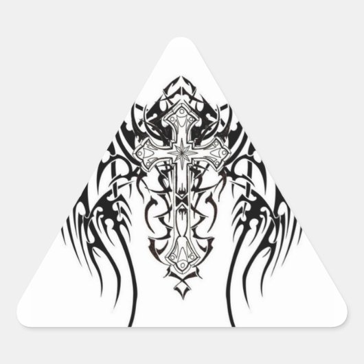 Angel Wings Cross Pattern Sticker (Voorkant)