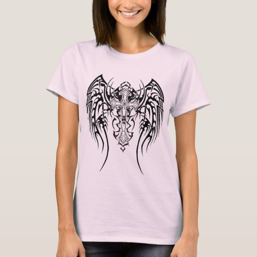 Angel Wings Cross Pattern T-shirt (Voorkant)