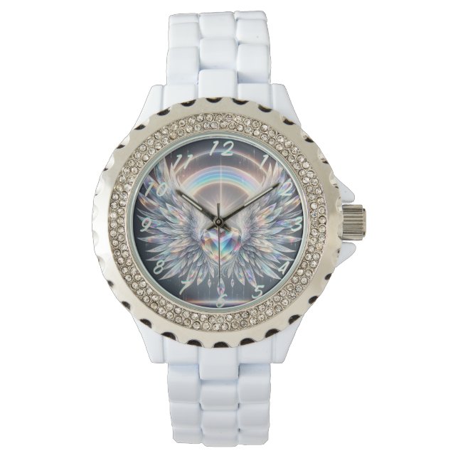 Angel Wings Crystal Heart Horloge (Voorkant)