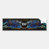 Angel Wings Custom Monogram Bumpersticker (Voorkant)