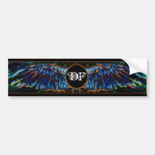 Angel Wings Custom Monogram Bumpersticker