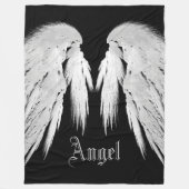 ANGEL WINGS Custom Name Black Fleece Deken (Voorkant)