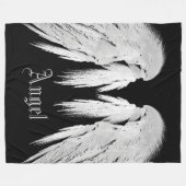 ANGEL WINGS Custom Name Black Fleece Deken (Voorkant (Horizontaal))
