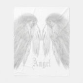ANGEL WINGS Custom Name White Fleece Deken (Voorkant)