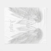 ANGEL WINGS Custom Name White Fleece Deken (Voorkant (Horizontaal))