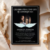Angel Wings Custom Photo Funeral Kaart