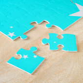 Angel Wings Cute Blue White Jigzaag Puzzle Legpuzzel (Zijkant)