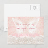 Angel Wings Dank u kaart doop Baby shower (Voorkant / Achterkant)