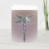 Angel Wings Dragonfly van licht met blauwe accente Kaart (Achterkant)