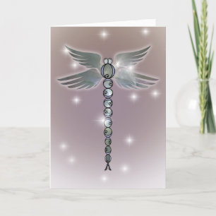 Angel Wings Dragonfly van licht met blauwe accente Kaart