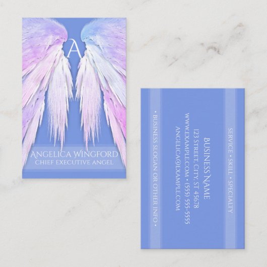 Angel Wings Dreamy Roze Zacht Blauw Visitekaartje (Voorkant / Achterkant)