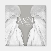 ANGEL WINGS Elegant Grey Save the Date Magneet (Voorkant)