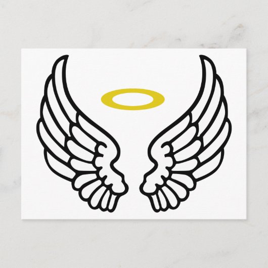 Angel Wings en Halo Briefkaart (Voorkant)